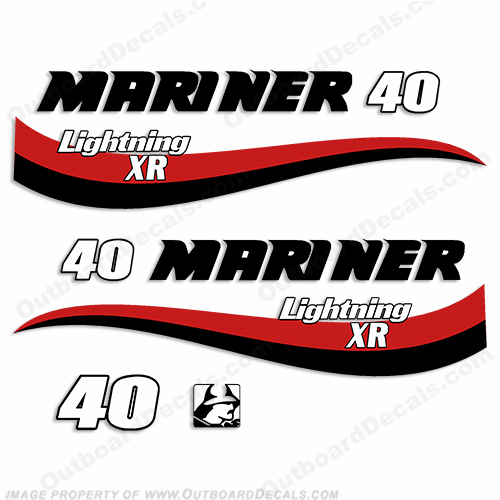 Mariner 40hp Lightning XR Decal Kit INCR10Aug2021