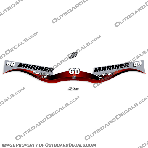 Mariner 60hp FourStroke EFI Decal Kit 2002 mariner, 60, fourstroke, efi, decals, decal, kit, wrap, around, 2002, 02, boat, outboard, 