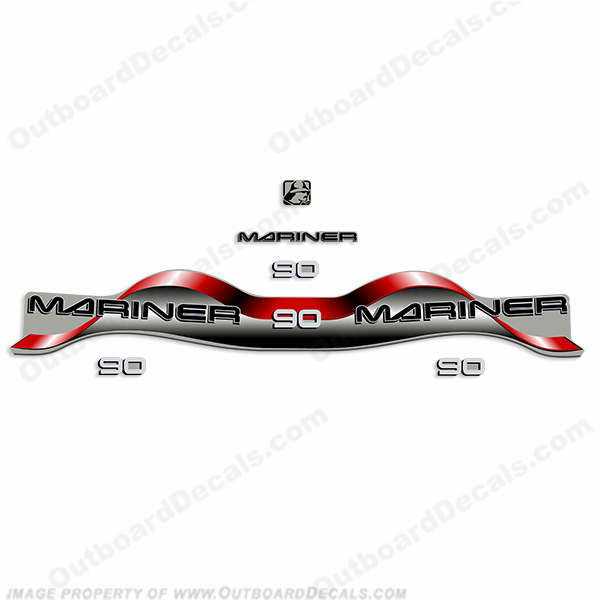 Mariner 90hp Decal Kit - Red INCR10Aug2021