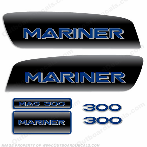 Mariner Mag 300 Decal Kit - Custom Color Black INCR10Aug2021