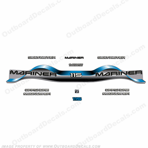 Mariner 115hp Decal Kit - Blue INCR10Aug2021