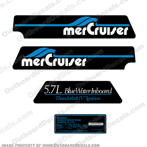 Mercruiser 330hp Valve Cover Decals Blue Discontinued Decal Reproductions!