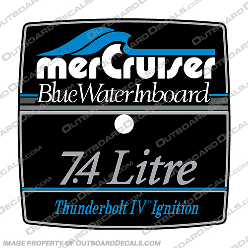 Mercruiser Bluewater Thunderbolt Flame Arrestor Decal 5.7 Litre Mercruiser, Blue, water, bluewater, thunder, bolt, thunderbolt, flame, arrestor, decal, decals, 5.7, litre, liter,