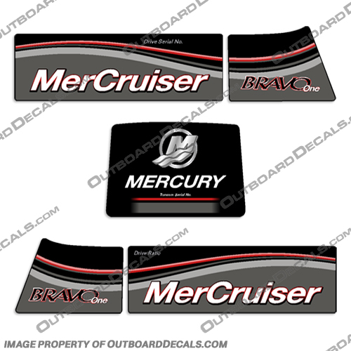 Mercruiser Bravo One Decals - New Model   mercruiser, bravo, one, 1, decal, decals, new, model, 2019, outdrive, 