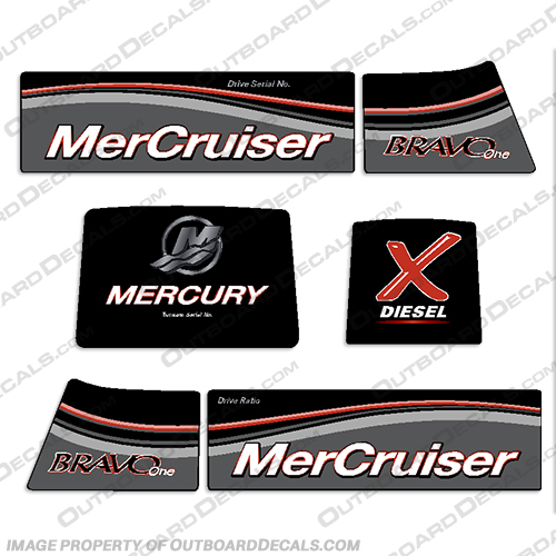 Mercruiser Bravo One Deisel Decals - New Model mercruiser, bravo, one, 1, deisel, decal, decals, new, model, 2019, outdrive, 
