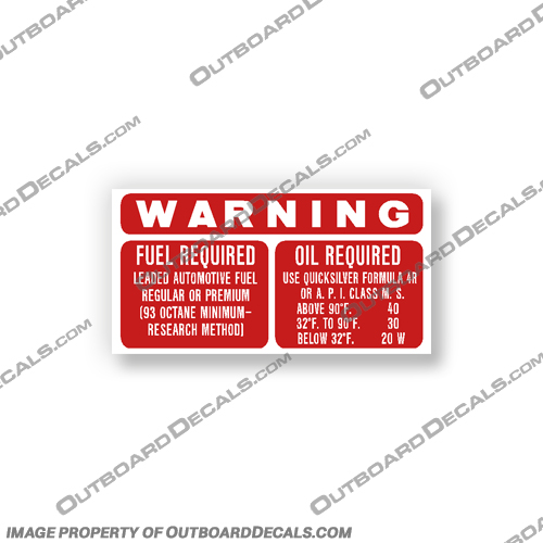 Mercruiser Valve Cover Warning Decal mercruiser, inboard, boat, motor, valve, cover, warning, fuel, and, oil, required, information, instruction, decal, sticker