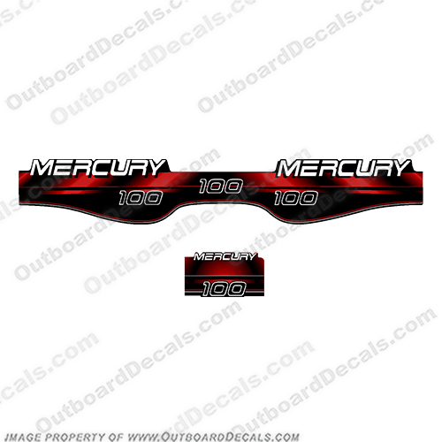 Mercury 100hp Decal Kit 1996 - 1999  mariner, 100, 90, 90, 100hp, 100 hp, 90hp, 90 hp, outboard motor, tiller, engine, decal, sticker, kit, set, 1995, 1996, 1997, 1998, 1999, INCR10Aug2021