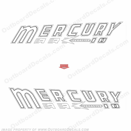 Mercury 1957 10HP Mark 10 Outboard Engine Decals INCR10Aug2021
