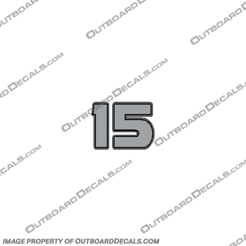 Mercury 15hp Single Decal-  2015 2016 2017 2018 2019 2020 2021 2022 2023 2024  mercury, 15hp, 15 hp, 15, single, number, decal, 2015+, 2016, 2017, 2018, 2019, 2020, 2021, 2022, 2023, 2024, outboard, engine, motor, sticker, 