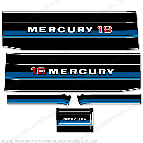 Mercury 1983 18HP Outboard Engine Decals INCR10Aug2021