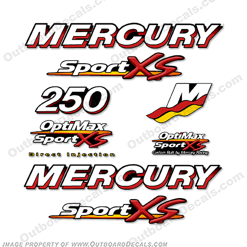 Mercury 250 Sport XS Optimax Decal Kit mercury, optimax, sport, xs, decal, kit, INCR10Aug2021