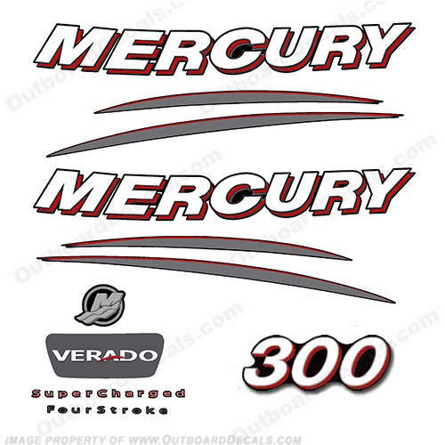 Mercury 300hp Verado Decal Kit - Curved INCR10Aug2021