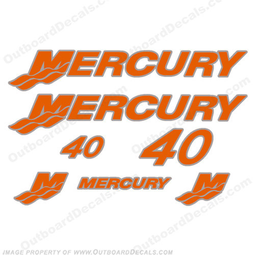Mercury 40hp Decals Custom 2-Color - Any Color! INCR10Aug2021