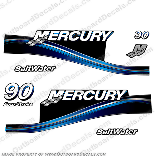 Mercury 150 Four 4 Stroke Decal Kit Outboard Engine Graphic Motor Merc RED 