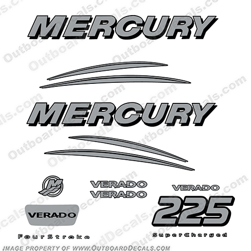 Mercury 225 Four 4 Stroke Decal Kit Outboard Engine Graphic Motor Merc ORANGE 
