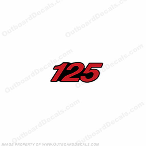Mercury Single "125" Decal - Red INCR10Aug2021