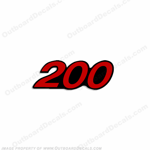 Mercury Single "200" Decal - Red INCR10Aug2021