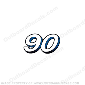 Mercury 90 HP Number Decal in Blue for 2005 model INCR10Aug2021