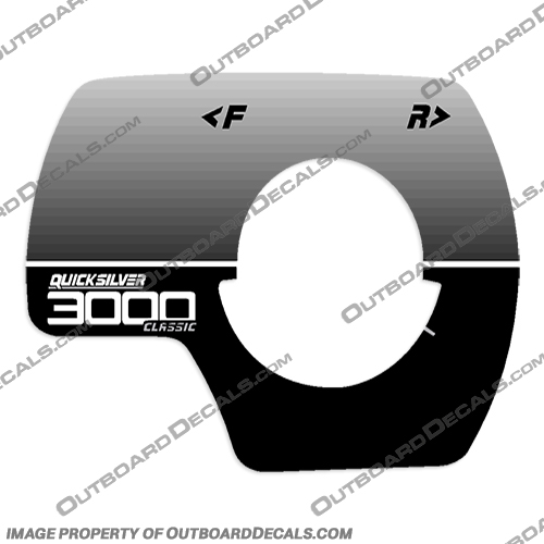 Quicksilver 3000 Classic Throttle Decal Quick, Silver, Quicksilver, 3000, Classic, Throttle, Decal, 