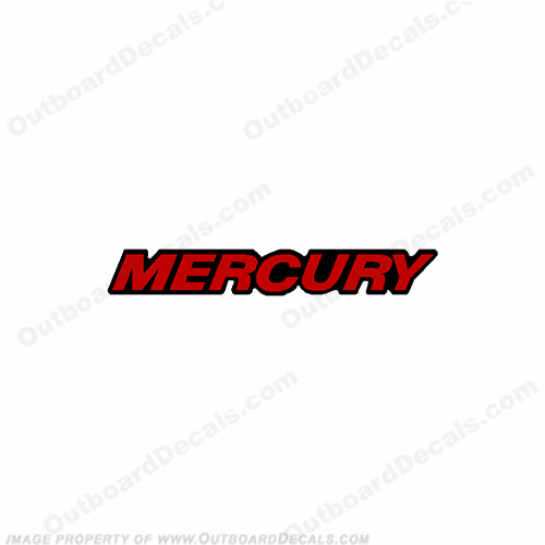 "Mercury" Single Decal - Red mercury, single, word, letters, lettering, logo, decal, sticker, color, size