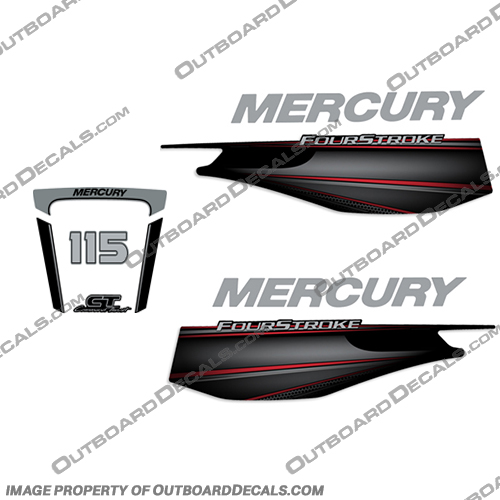 Mercury 115hp FourStroke Decals - 2011+ - 2011 2012 2013 2014 2015 2016 2107 2018  mercury, 115, 115 hp, 115p, four, stroke, 2011, 2012, 2013, 2014, 2015, 2016, 2107, 2018, racing, efi, salt, water, saltwater, custom, outboard, engine, motor, decal, sticker, kit, set, INCR10Aug2021