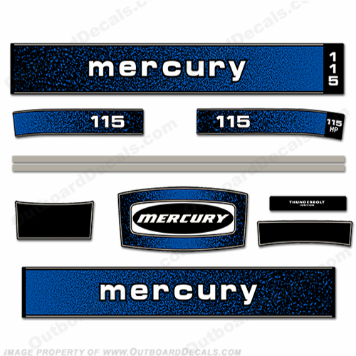 Mercury 1979 115HP Outboard Engine Decals INCR10Aug2021