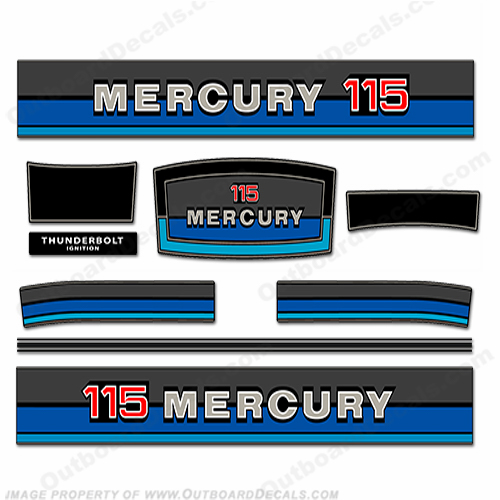 Mercury 1980 - 1982 115hp Outboard Decals INCR10Aug2021