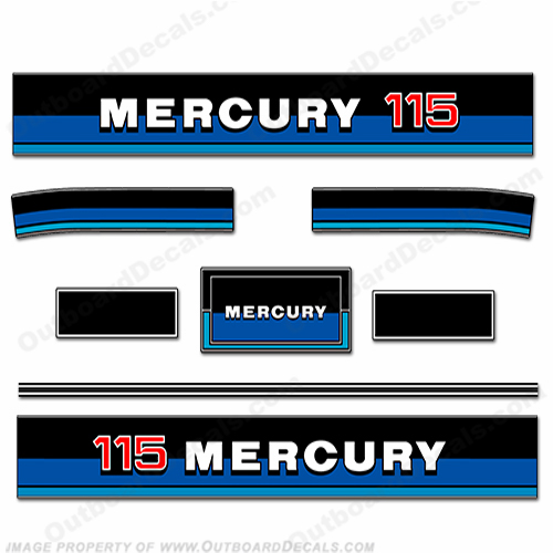 Mercury 1983 115HP Outboard Engine Decals INCR10Aug2021