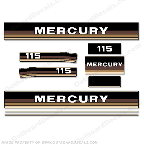 Mercury 1984 - 1985 115hp Outboard Decals INCR10Aug2021
