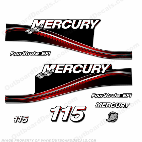 Mercury 115hp "Fourstroke EFI" Decals - 2005 (Red) fourstroke-efi, fourstroke efi, four stroke efi, 4stroke efi, 4 stroke efi, 4-stroke efi, 4-stroke-efi, 4stroke-efi, four-stroke efi, 115 hp, 115, four, stroke, four stroke, four-stroke, 4 stroke, 4stroke, fourstroke, 115-hp, mercury, horsepower, horse power, horse-power, efi, INCR10Aug2021