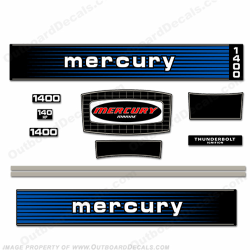 Mercury 1978 140HP Outboard Engine Decals INCR10Aug2021