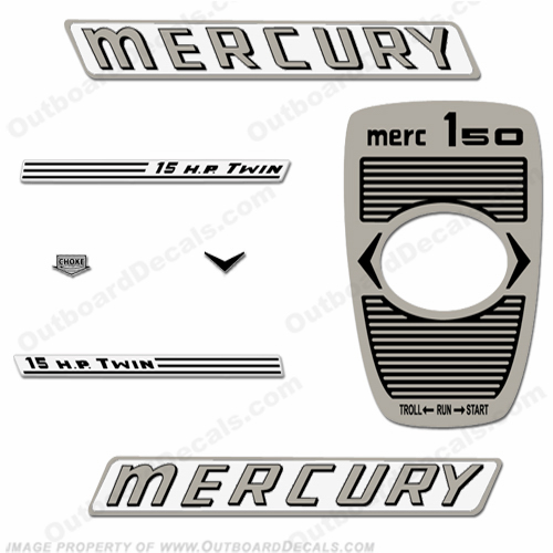 Mercury 1961 15HP Outboard Engine Decals INCR10Aug2021