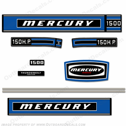 Mercury 1974 150hp Outboard Engine Decals INCR10Aug2021