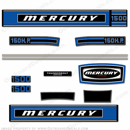 Mercury 1975 150HP Outboard Engine Decals INCR10Aug2021