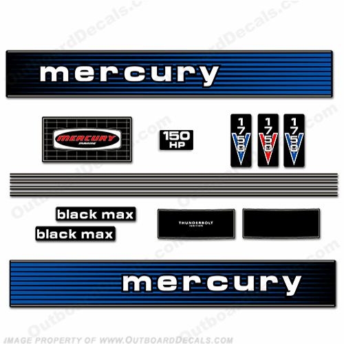 Mercury 1978 150HP Outboard Engine Decals INCR10Aug2021