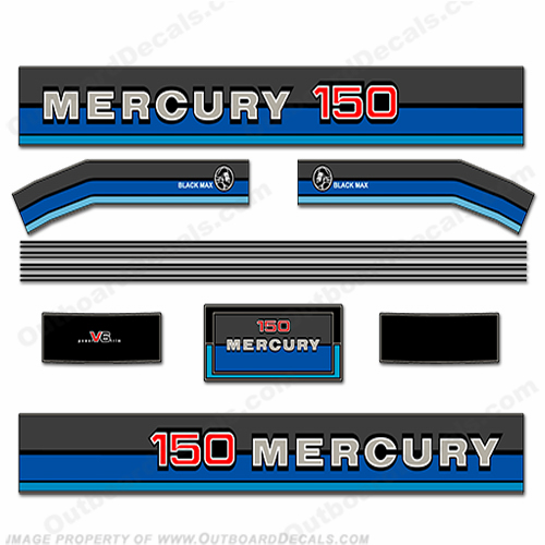 Mercury 1981 150HP Outboard Engine Decals INCR10Aug2021