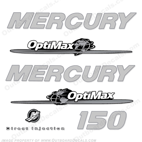 Mercury 150hp Decal Kit - Custom Design (Chrome/Silver) INCR10Aug2021