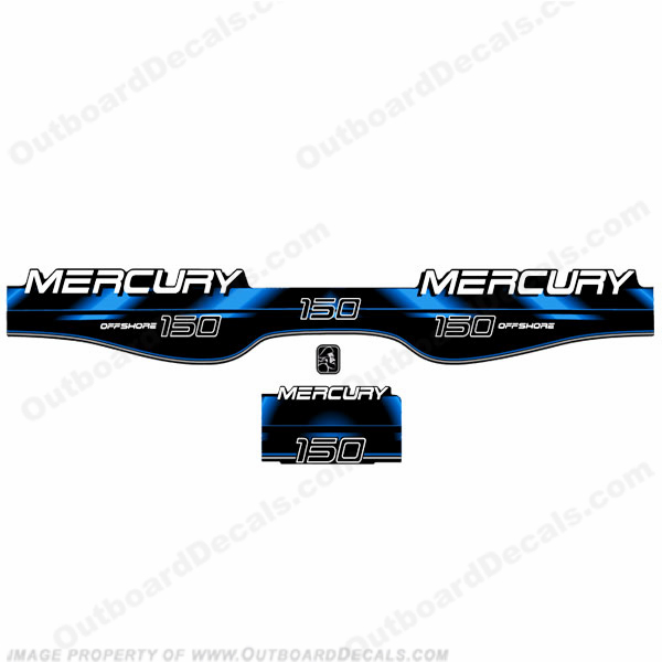 Mercury 150hp Offshore BlackMax Decals (Blue) INCR10Aug2021