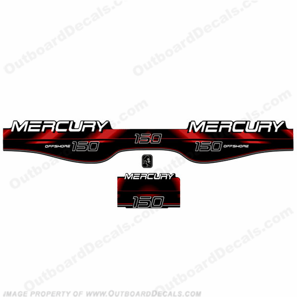 Mercury 150hp Offshore BlackMax Decals (Red) INCR10Aug2021