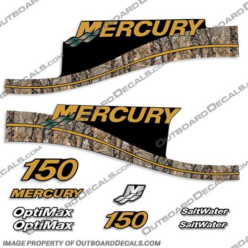 Mercury Custom 150 XR6 Decal Kit - Real Camo Style mercury, decals, 150, hp, optimax ,saltwater, real, tree, camo, camoflauge