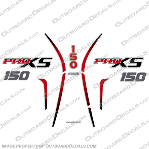 Mercury 150 PROXS New 2018 and up - Partial Kit mercury, 150, proxs, pro, xs, new, 2018, 2019, 2020, 2021, 2022, red, black, outboard, decals, stickers, engine, boat, Partial,