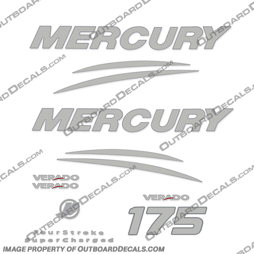 Mercury Verado 175hp Decal Kit - Chrome/Silver 175 hp, INCR10Aug2021