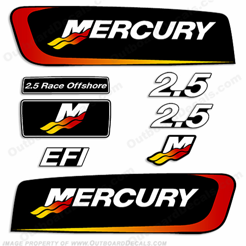 Mercury 2.5 Liter EFI Racing Decal Kit INCR10Aug2021