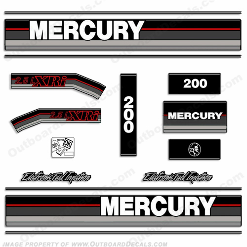 Mercury 1993 200HP XRi Outboard Decals INCR10Aug2021