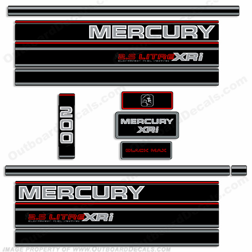 Mercury 200hp BlackMax Decal Kit - 1995 INCR10Aug2021