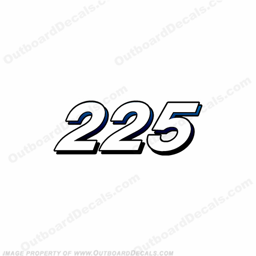 Mercury 225 Decal (2005 Style) - White/Blue INCR10Aug2021