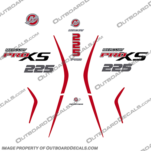Mercury 225 PROXS New 2018 and up mercury, 250, proxs, pro, xs, new, 2018, 2019, 2020, 2021, 2022, red, black, outboard, decals, stickers, engine, boat, 200, 200hp, 250hp, 225, 225hp