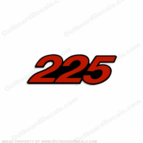 Mercury Single "225" Decal - Red INCR10Aug2021