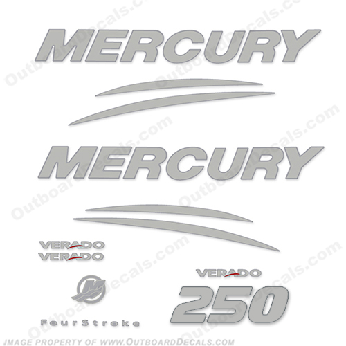 Mercury Verado 250hp Decal Kit - Chrome/Silver INCR10Aug2021