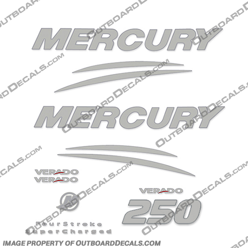 Mercury Verado 250hp Decal Kit - Chrome/Silver INCR10Aug2021